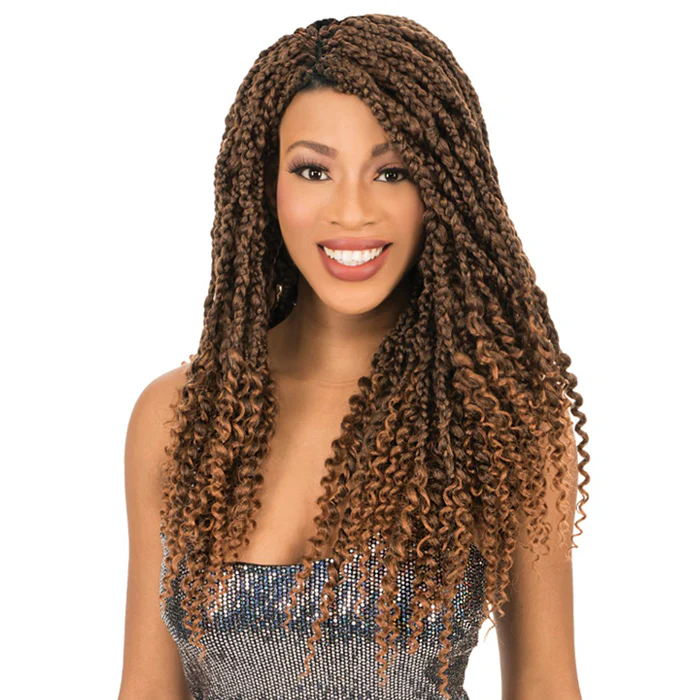 AliTress Toyokalon Pre-Looped Crochet Braids - 2X PASSION BOX BRAID with LOOSE WAVE 18"