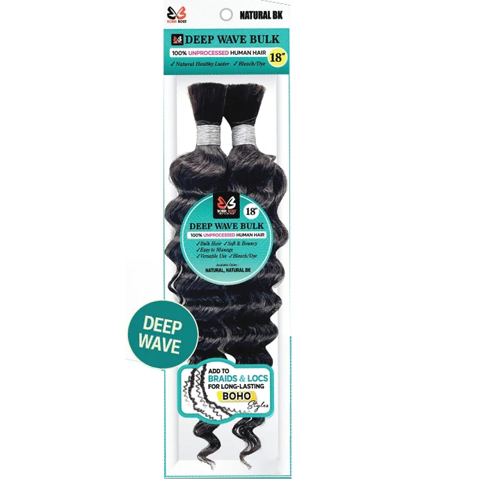 Bobbi Boss 100% Unprocessed Human Hair Bulk Braids - DEEP WAVE BULK 24"