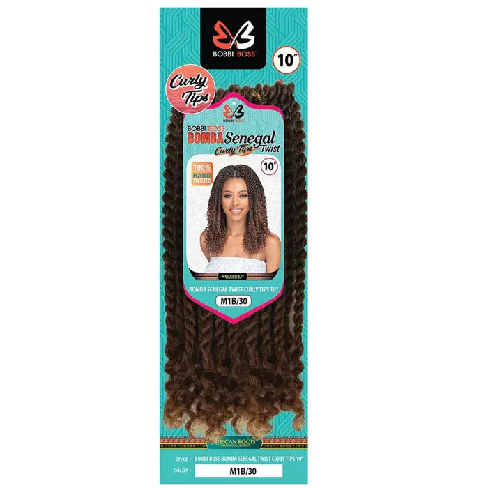Bobbi Boss African Roots Bomba Pre-Looped Crochet Braids - SENEGAL TWIST CURLY TIPS 10" - Image 3