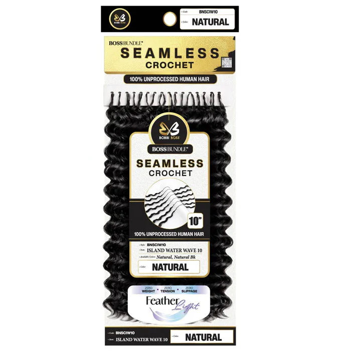 Bobbi Boss Bundle Seamless 100% Unprocessed Human Hair Feather Crochet Braids - ISLAND WATER 10/14/18"
