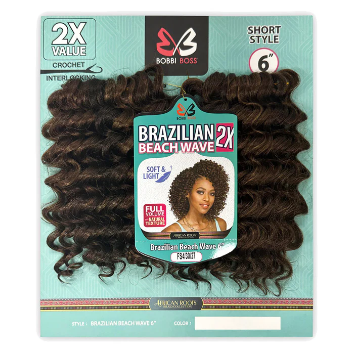 Bobbi Boss Crochet Braid - 2X BRAZILIAN BEACH WAVE 6" - Image 5
