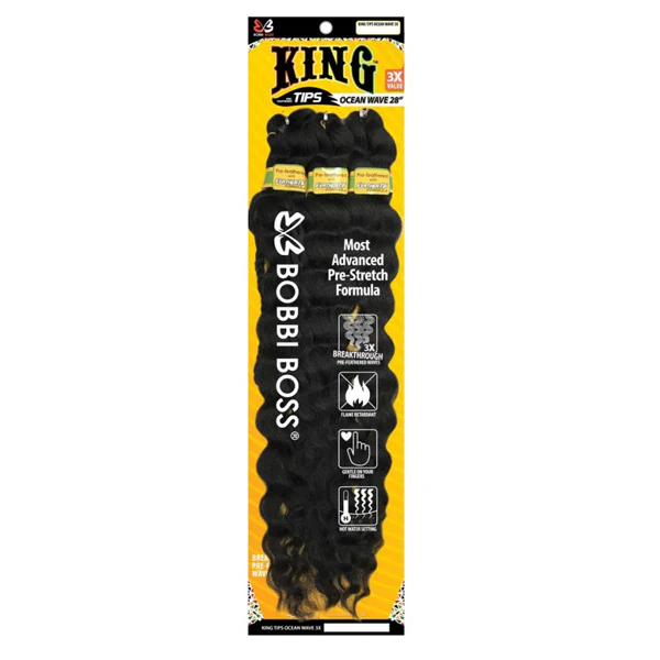 Bobbi Boss King Tips Pre-Feathered Crochet Braid - OCEAN WAVE 28" 3X - Image 4