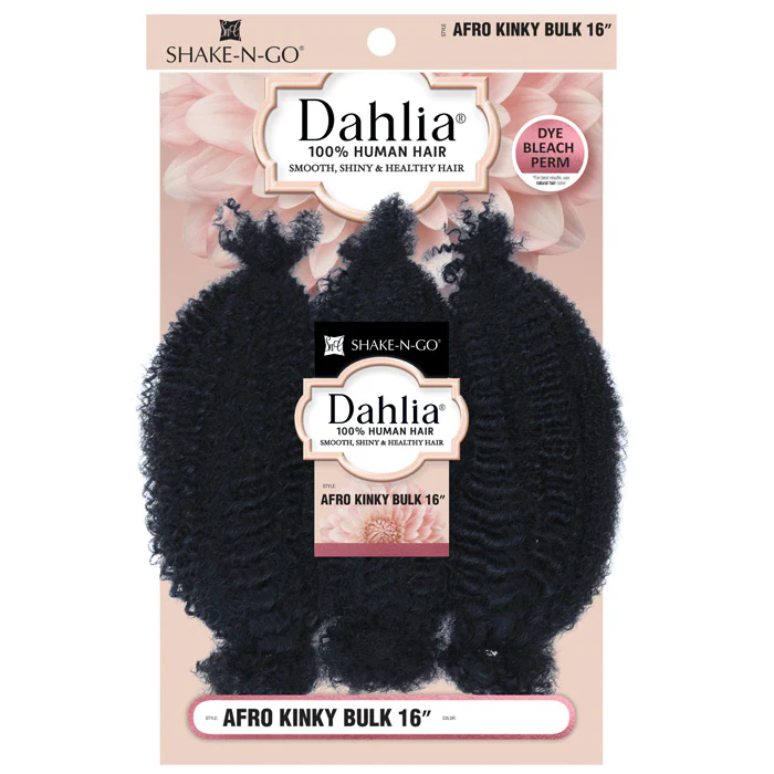 Dahlia by Shake N Go 100% Human Hair Braid - AFRO KINKY BULK 3 PCS 16"