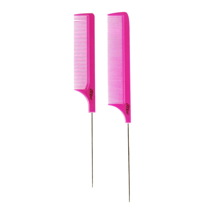 Firstline Evolve 2-Pack Metal Tip Rat Tail Comb