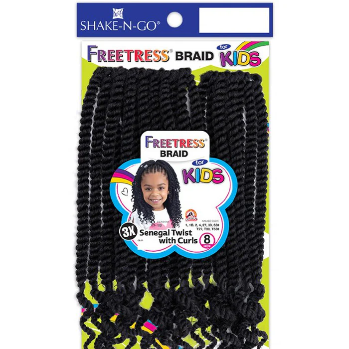 Freetress 3X Kids Pre-Looped Crochet Braid - SENEGAL TWIST WITH CURLS 8" - Image 2