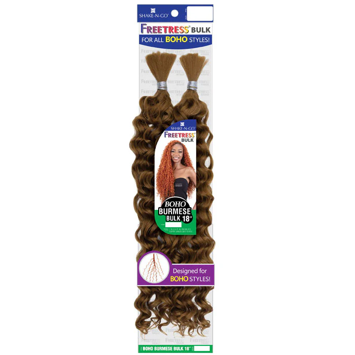 Freetress Human Hair Blend Pre-Stretched Braids - 2X BOHO BURMESE BULK 18" - Image 3