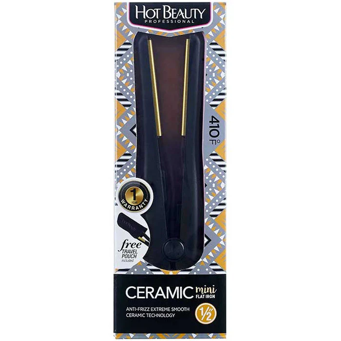 HOT BEAUTY CERAMIC 1/2" MINI FLAT IRON - Image 2