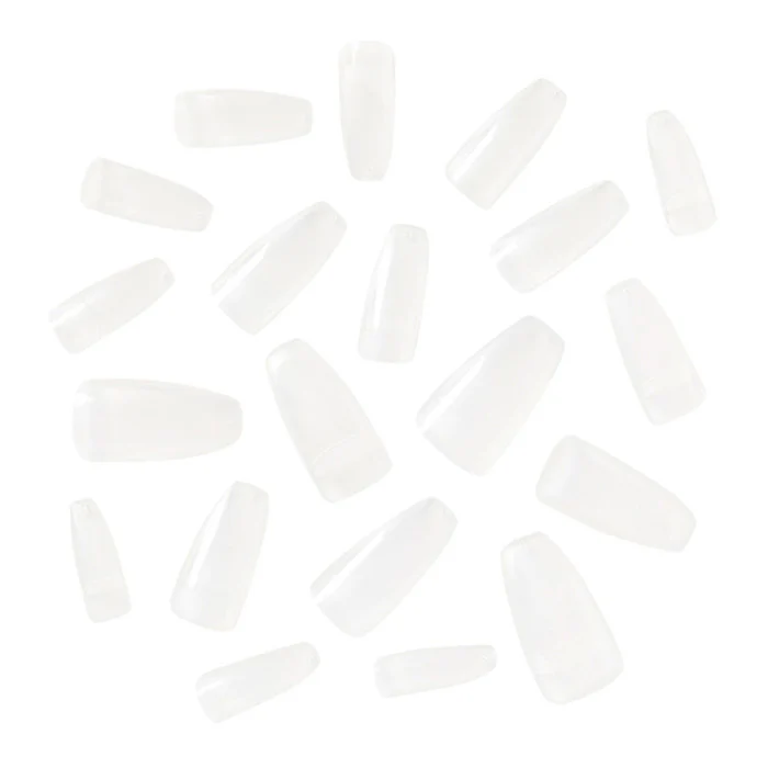 Kiss 100 Full Cover Nails - HN01C - CLEAR COFFIN TIPS - Image 6