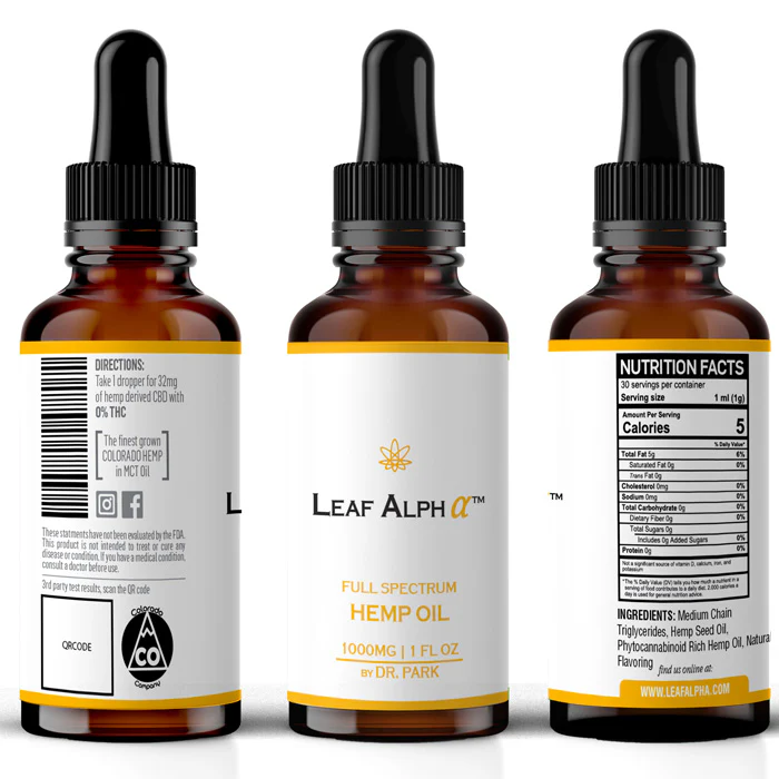 Leaf Alpha Full Spectrum - HEMP OIL 1000 Mg (1 FL OZ) - Image 2