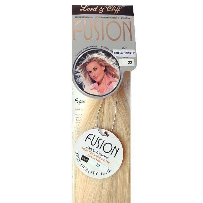 Lord & Cliff Glue Tip 100% Remy Human Hair Extension Weave - CRYSTAL FUSION STRAIGHT 12/16/20" [No Return, No Exchange] - Image 2