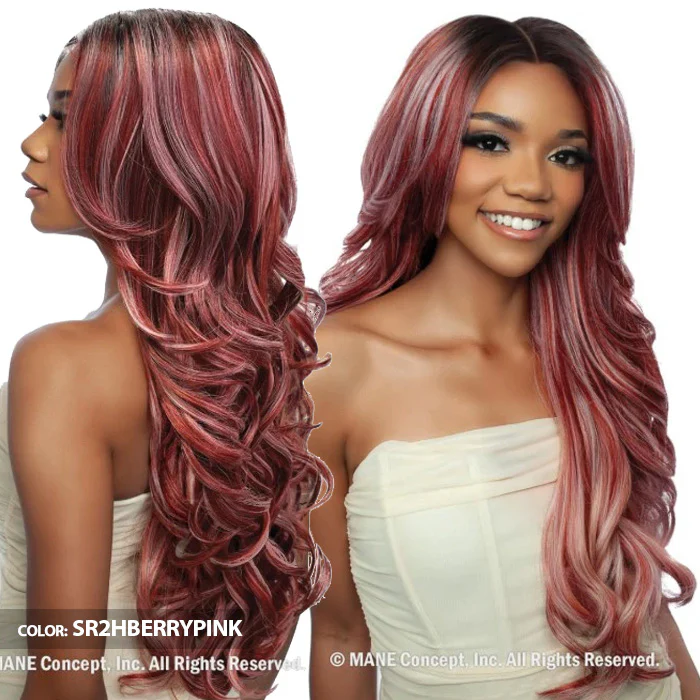 Mane Concept Brown Sugar Skinbond Lace Glueless 13x2x6 Deep Lace Frontal Wig - BSSB224 LACE CUT 05 - Image 3