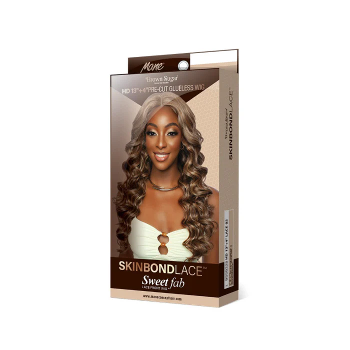 Mane Concept Brown Sugar Skinbond Lace Glueless HD 13+4 Lace Part Wig - BSSB228 LACE 02 - Human Hair Blend - Image 6