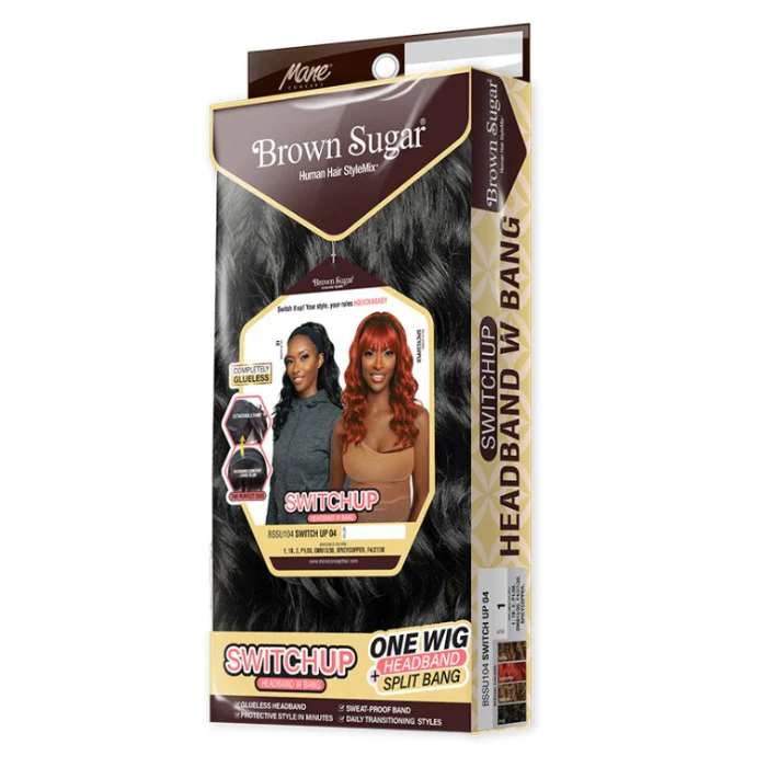 Mane Concept Brown Sugar SwitchUp Headband Wig Split Bang - BSSU104 SWITCH UP 04 - Image 4