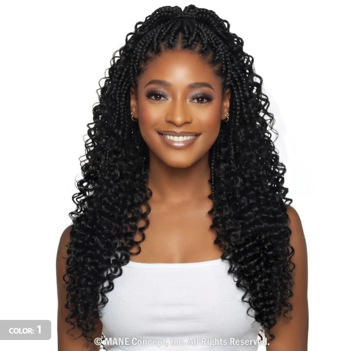 Mane Concept Mega Brazilian Micro Crochet Human Hair StyleMix Strings Braid - MBMC101 FEATHER DEEP WAVE 18" - Image 4