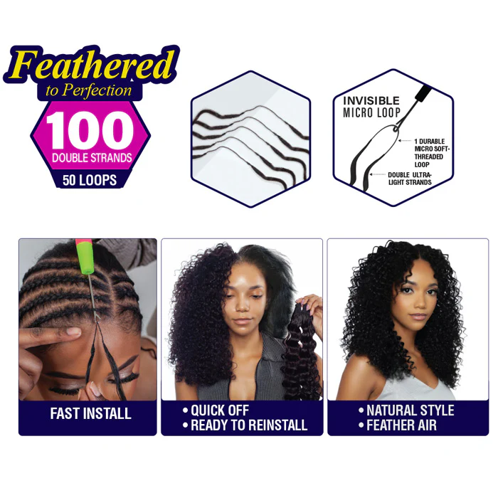 Mane Concept Mega Brazilian Micro Crochet Human Hair StyleMix Strings Braid - MBMC102 FEATHER DEEP WAVE 14" - Image 3