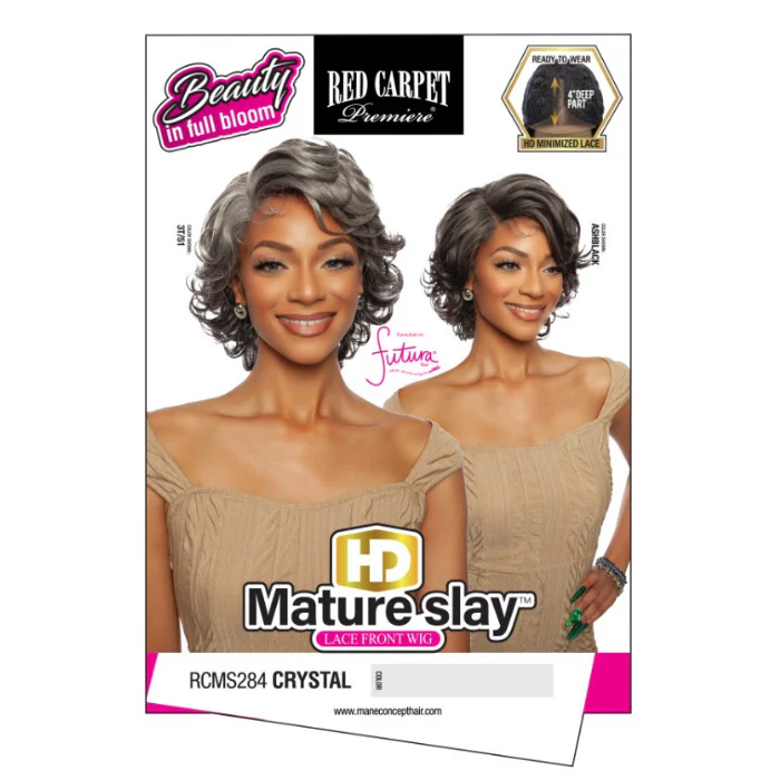 Mane Concept Red Carpet Glueless 4" Deep Parting HD Mature Slay Lace Front Wig - RCMS284 CRYSTAL - Image 4