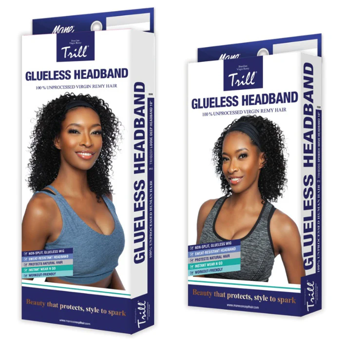 Mane Concept Trill Glueless 100% Unprocessed Virgin Remy Hair Headband Wig - TRHB205/206 SPANISH WAVE 14/18" - Image 6