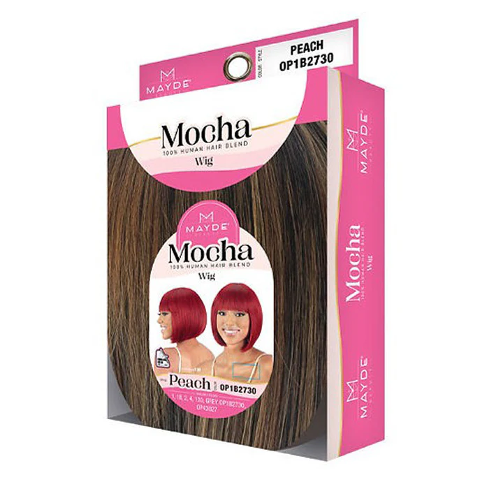 Mayde Mocha 100% Human Hair Blend Full Wig - PEACH - Image 6