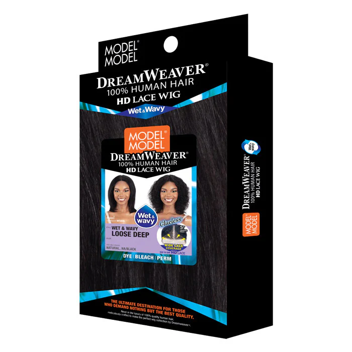 Model Model Dream Weaver 100% Human Hair Glueless HD 5" Deep Lace Part Wig - WET & WAVY LOOSE DEEP - Image 3