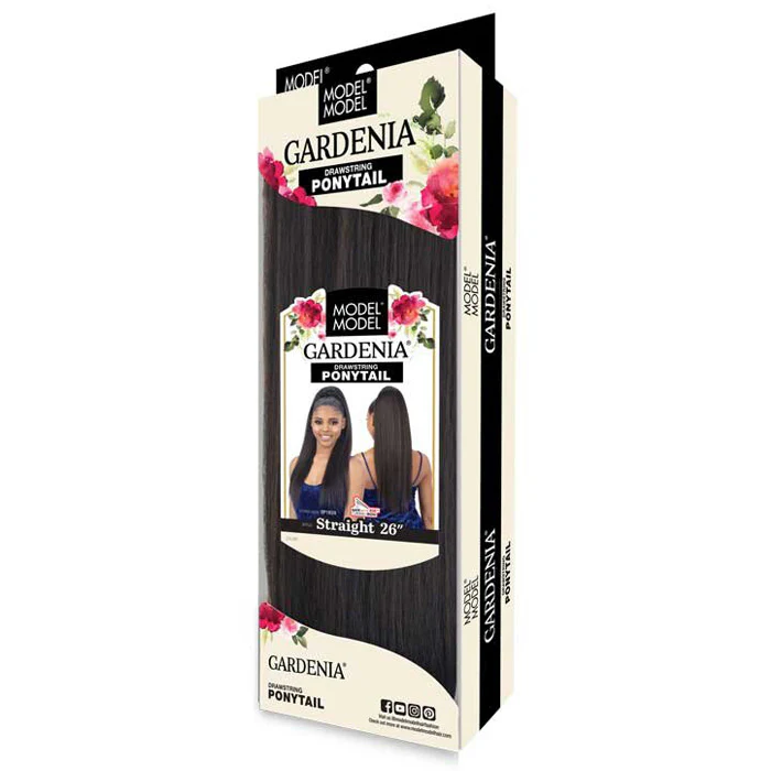 Model Model Gardenia Drawstring Ponytail - STRAIGHT 26" - Image 3