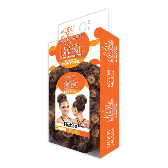 Model Model Miss Divine Human Hair Blend Drawstring Ponytail - RETRO - Image 3