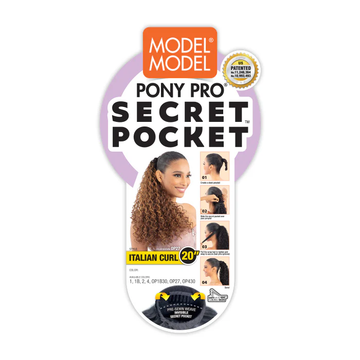 Model Model Pony Pro Secret Pocket Ponytail - ITALIAN CURL 20" - Image 5