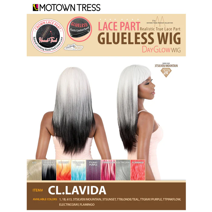 Motown Tress Day Glow Wig Glueless Crown Lace Part Wig - CL.LAVIDA - Image 5