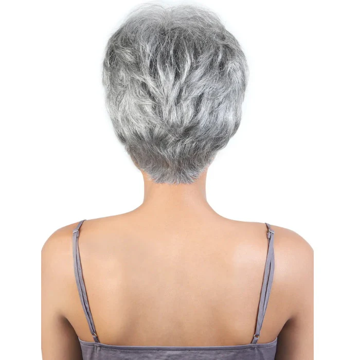 Motown Tress Human Hair Silver Gray Collection Full Wig - SH AISHA - Image 4