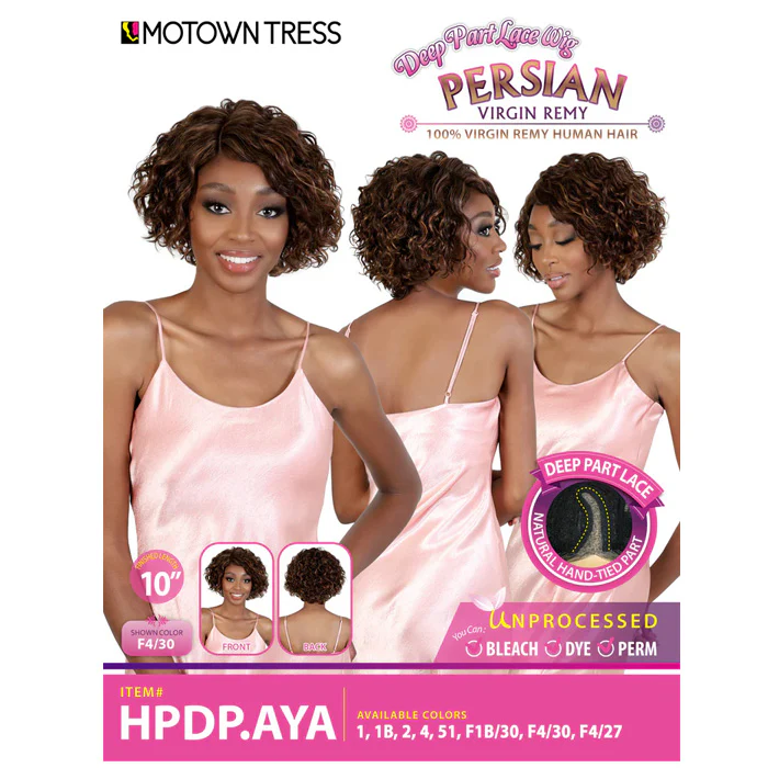 Motown Tress Persian 100% Virgin Remy Human Hair Deep Part Lace Wig - HPDP.AYA - Image 4