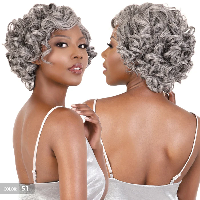Motown Tress Silver Gray Hair Collection Glueless HD Lace Part Wig - SVLP.WYNT - Image 2