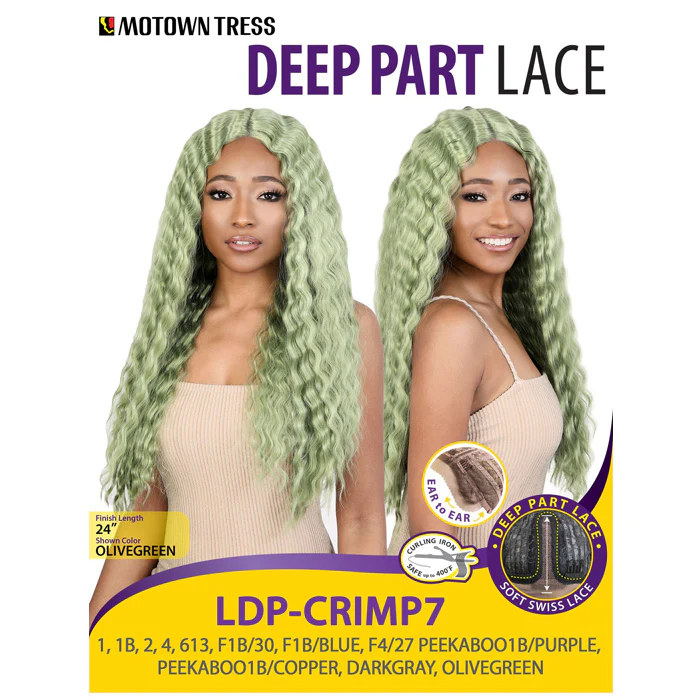Motown Tress Swiss Lace Deep Part Front Wig - LDP-CRIMP7 - Image 5
