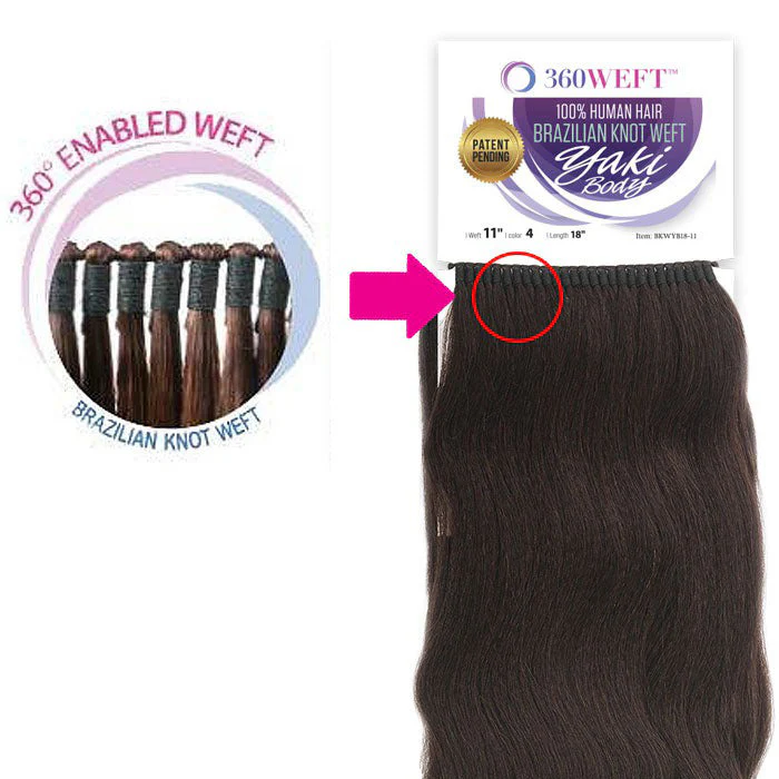 New Born Free 360 Weft 100% Human Hair Brazilian Knot Weft Weave - YAKI BODY 18" - Image 2