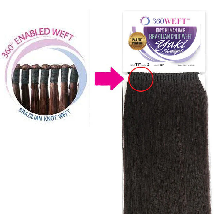 New Born Free 360 Weft 100% Human Hair Brazilian Knot Weft Weave - YAKI STRAIGHT 18" - Image 2