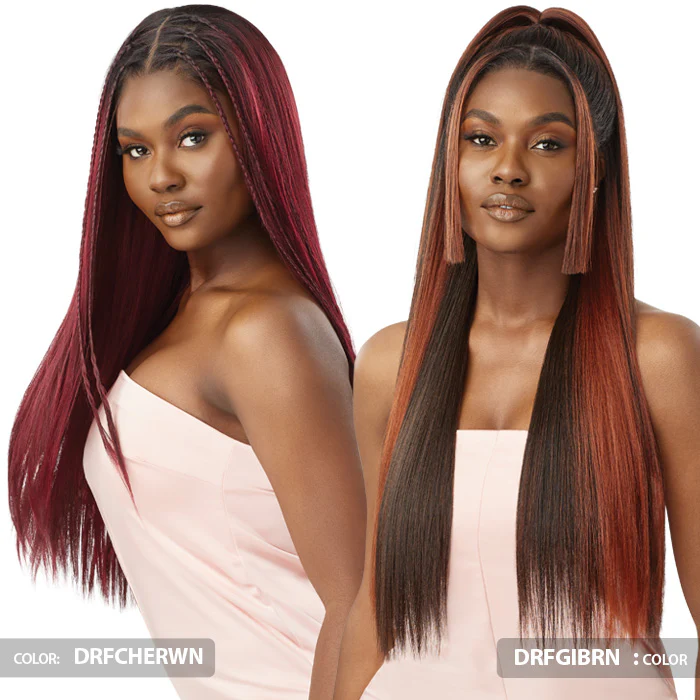 Outre Airtied Human Hair Blend Glueless 100% Fully Hand-Tied 13X6 HD Lace Front Wig - HHB-SLEEK YAKI 28" - Image 2