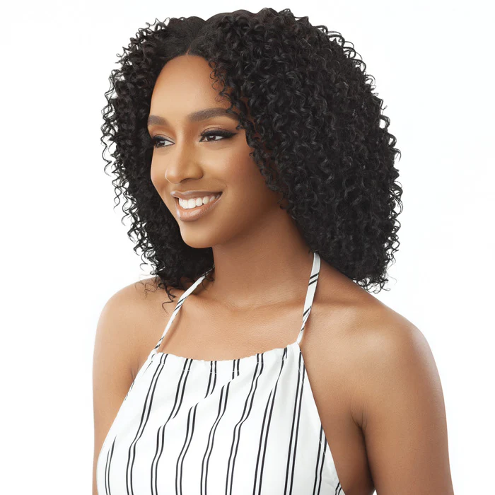 Outre Big Beautifull Hair 100% Human Hair Blend U-Part Leave Out Wig - CURLY TWIST 14" - Image 3