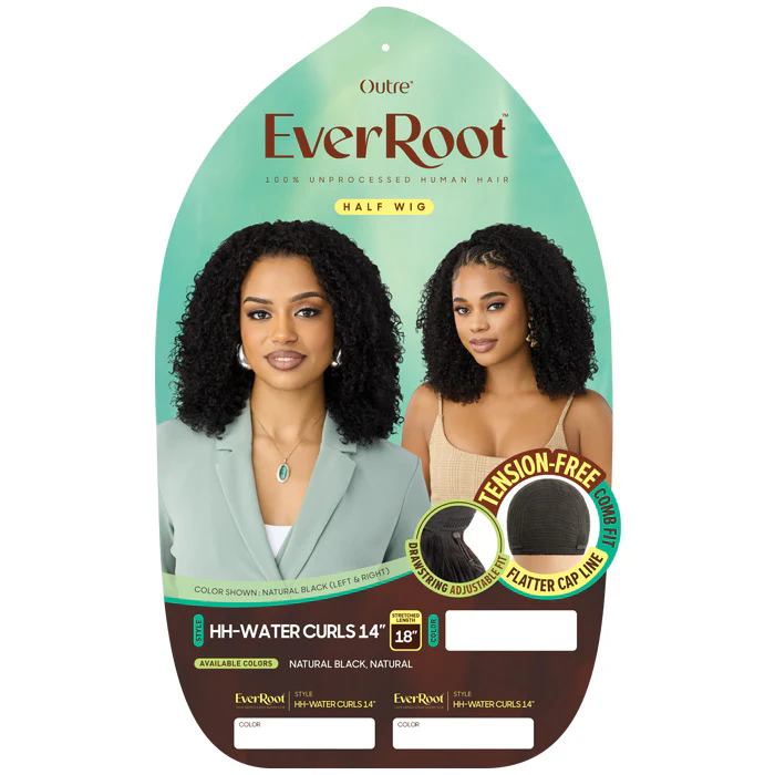 Outre EverRoot 100% Unprocessed Human Hair Half Wig - HH-WATER CURLS 14" - Image 4
