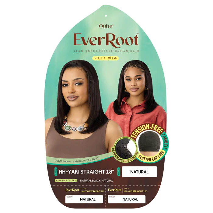 Outre EverRoot 100% Unprocessed Human Hair Half Wig - HH-YAKI STRAIGHT 18" - Image 4