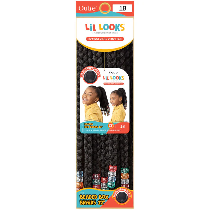 Outre Lil Looks Kids Drawstring Ponytail - BEADED BOX BRAIDS 12" - Image 5