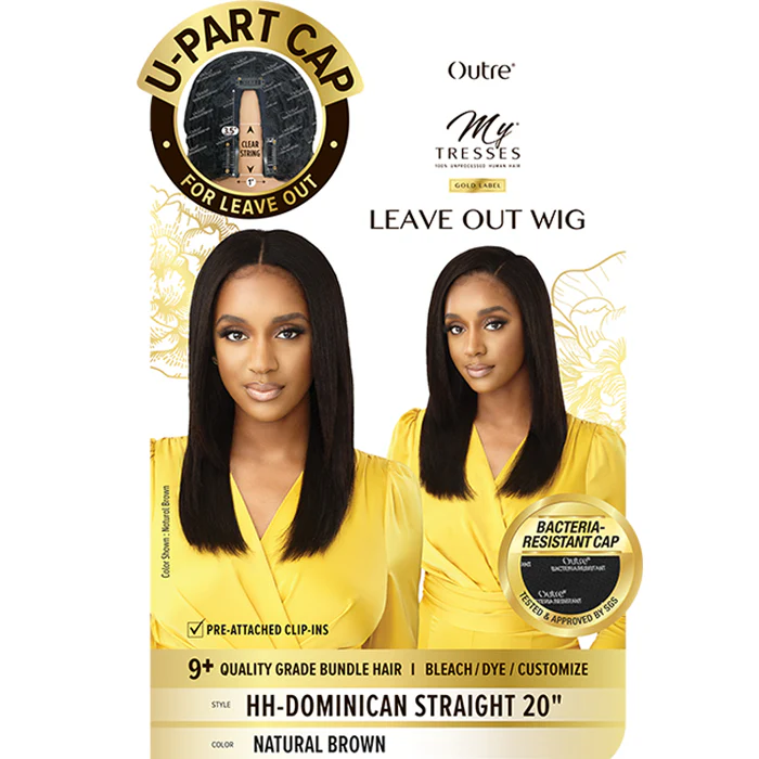 Outre Mytresses 100% Unprocessed Human Hair Leave Out U Part Cap Wig - DOMINICAN STRAIGHT 20 - Image 4