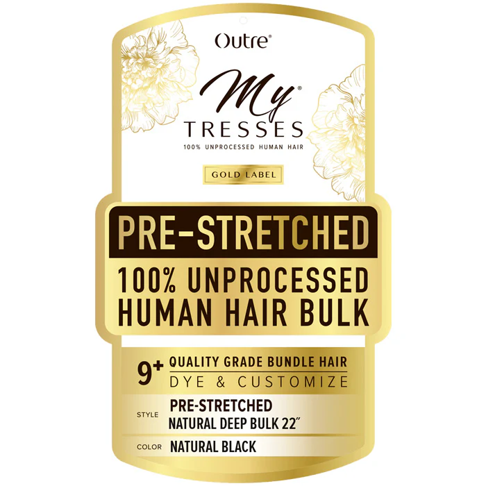 Outre Mytresses Gold Label 100% Unprocessed Human Hair Braids - PRE-STRETCHED NATURAL DEEP BULK 22" - Image 2