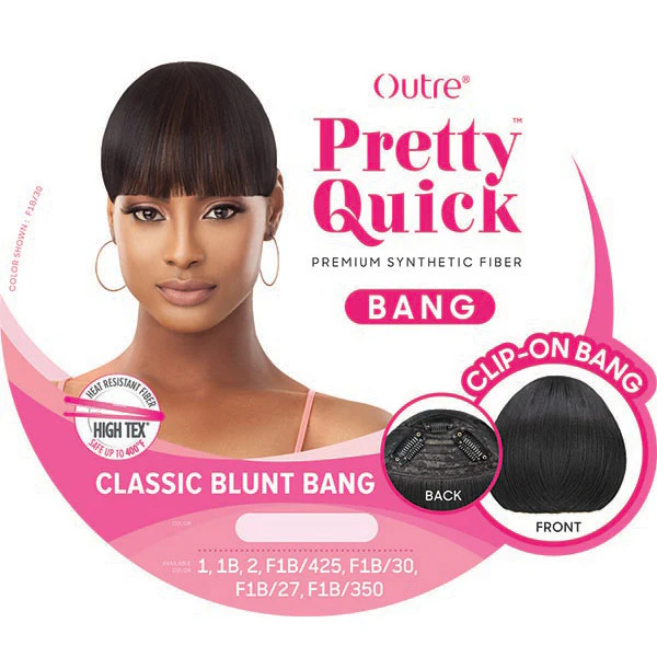 Outre Pretty Quick Clip-on Bang - CLASSIC BLUNT BANG - Image 3