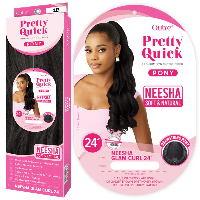 Outre Pretty Quick Neesha Drawstring Ponytail - NEESHA GLAM CURL 24" - Image 3