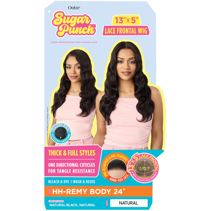Outre Sugar Punch 100% Unprocessed Remy Human Hair Glueless HD 13x5 Lace Frontal Wig - HH-REMY BODY 24" - Image 4