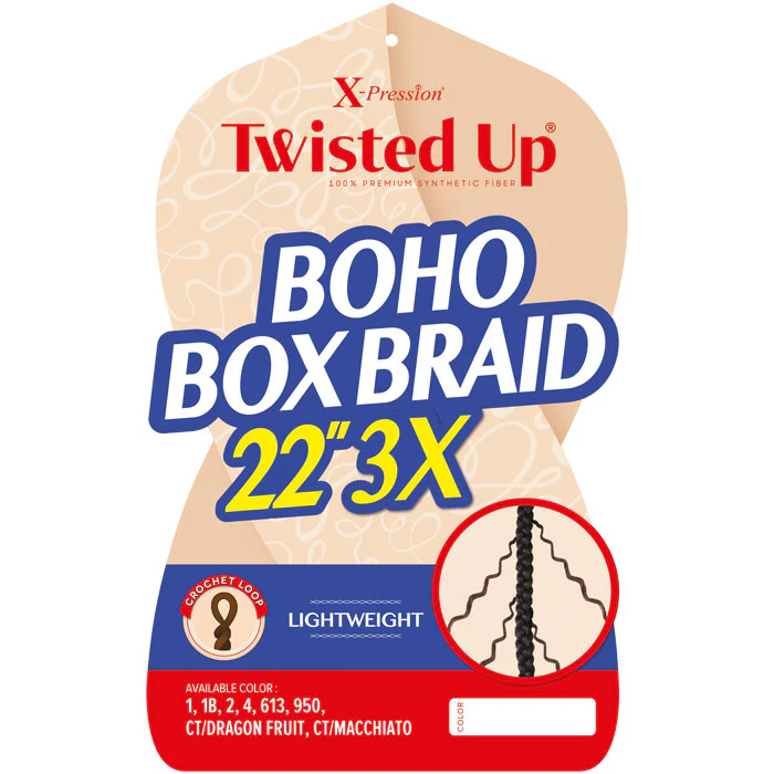 Outre X Pression Twisted Up Crochet Braid - 3X BOHO BOX BRAID 22" - Image 3