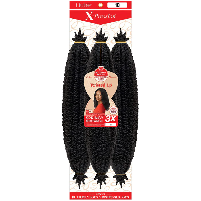Outre X-Pression Twisted Up Crochet Braid - 3X SPRINGY AFRO TWIST 24" - Image 3
