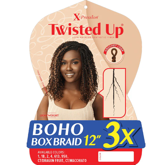 Outre X-Pression Twisted Up Crochet Loop Braids - BOHO BOX BRAID 12" 3X - Image 2