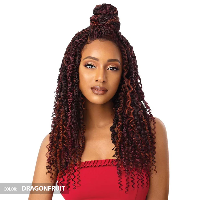 Outre X-Pression Twisted Up Glueless 4x4 Lace Front Braid Wig - BOHO PASSION WATERWAVE 22" - Image 2