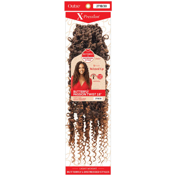 Outre X-Pression Twisted Up Pre-Looped Crochet Braids  - BUTTERFLY PASSION TWIST 18" - Image 3