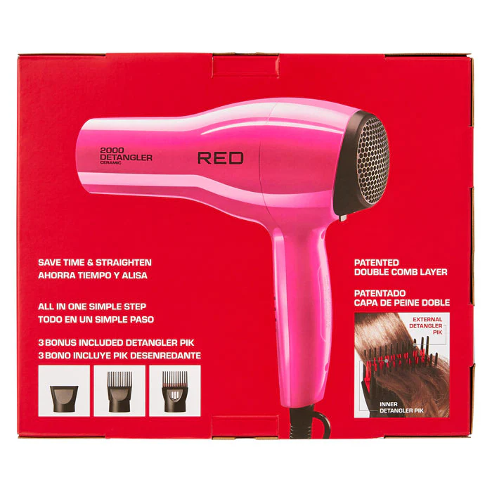 Red by Kiss 2000 Ceramic Detangler Dryer - PINK - Image 5