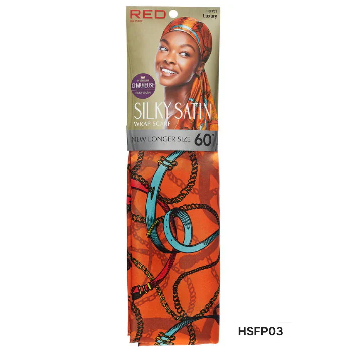 Red By Kiss Premium Silky Satin Wrap Scarf - 60"x16" - Image 3